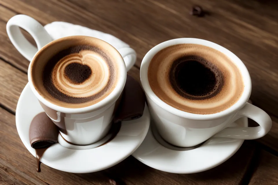 Gros plan d'un café expresso fumant sur une table de balcon ensoleillée